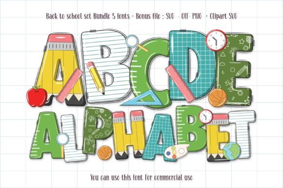 Back to School Set: A Bold Typography Choice for Creative Projects