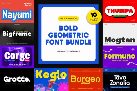 Bold Geometric Font Bundle: Elevate Your Visual Design