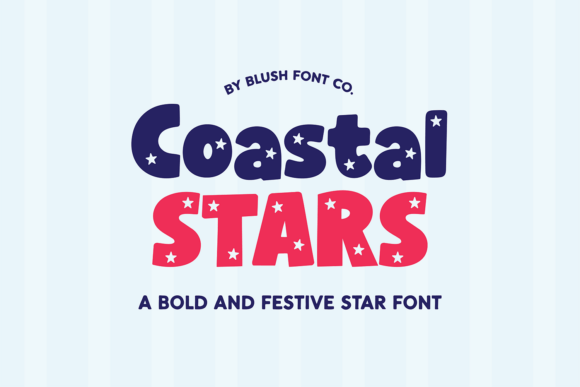 Coastal Stars: Bold Typography for Patriotic & Festive Designs