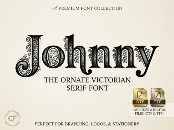 Johnny: Ornate Victorian Serif Font