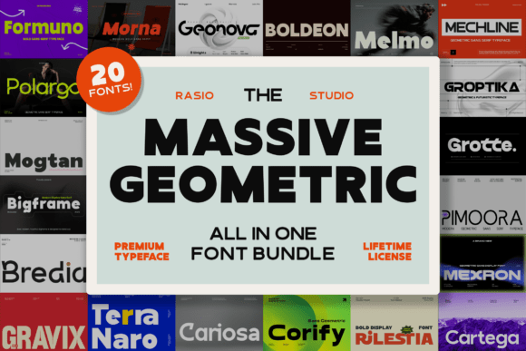 Massive Geometric Bundle: The Ultimate Font Collection for Modern Design