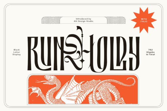 Runholdy: The Art-Deco Blackletter Font for Modern Design