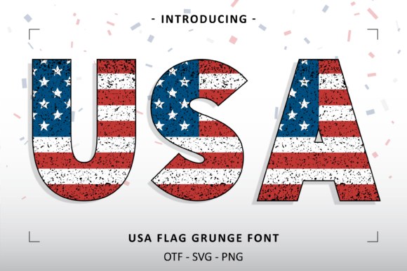 USA Flag Grunge: A Distressed Retro Font for Bold Designs